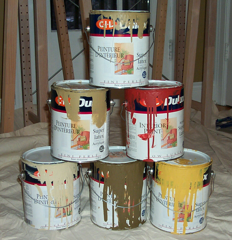 old paint in storage